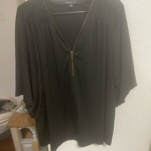 Black Women's Blouse with Zipper